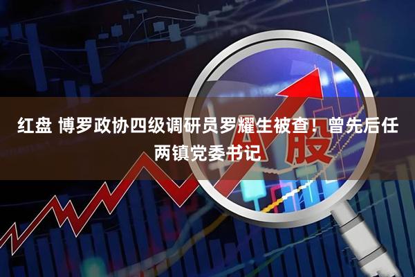 红盘 博罗政协四级调研员罗耀生被查!曾先后任两镇党委书记